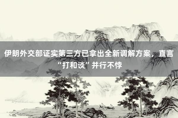 伊朗外交部证实第三方已拿出全新调解方案，直言“打和谈”并行不悖