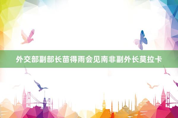 外交部副部长苗得雨会见南非副外长莫拉卡