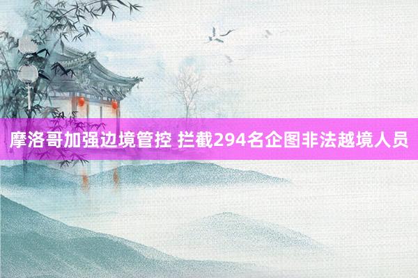 摩洛哥加强边境管控 拦截294名企图非法越境人员