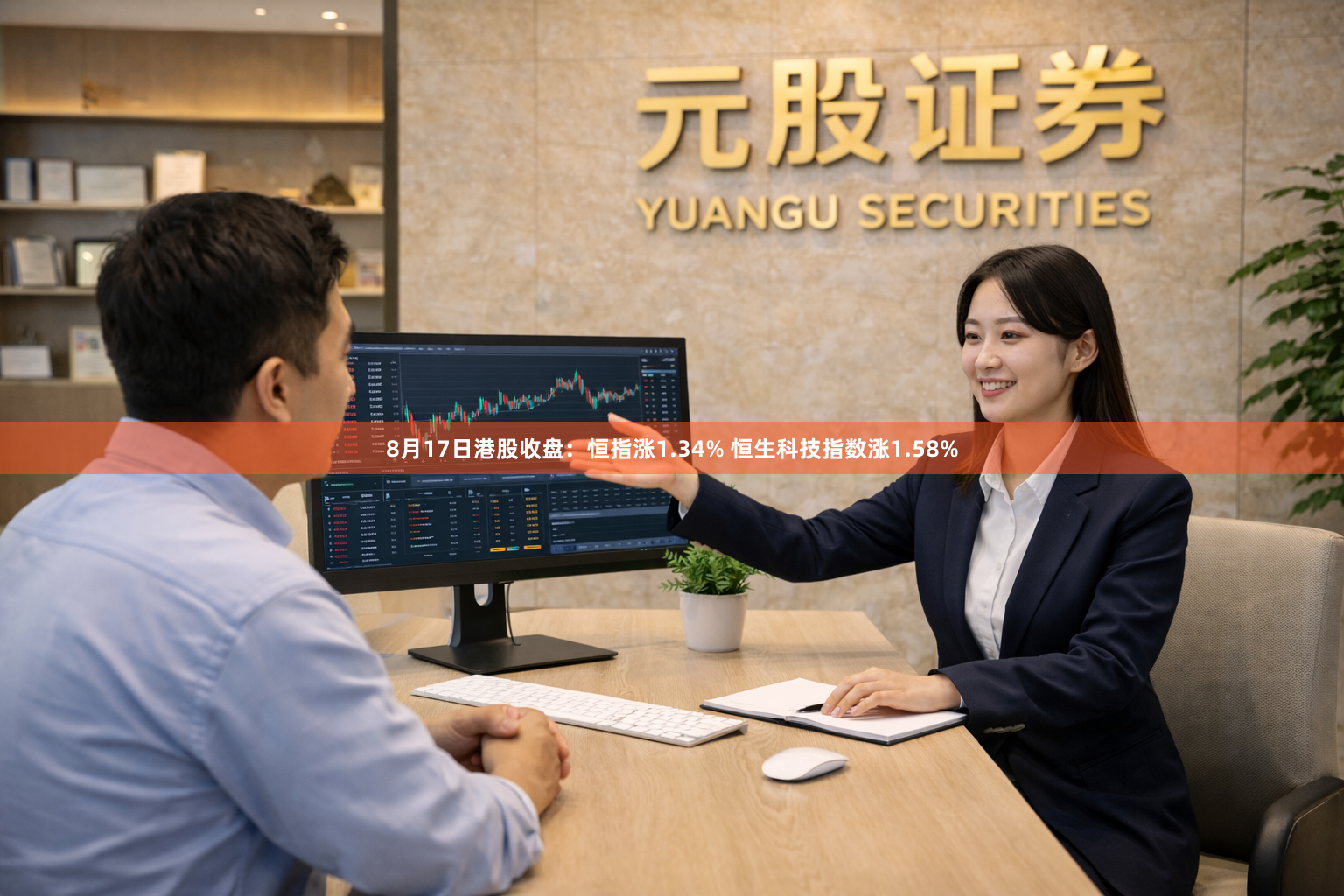 8月17日港股收盘：恒指涨1.34% 恒生科技指数涨1.58%