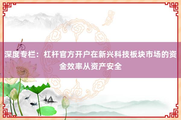 深度专栏：杠杆官方开户在新兴科技板块市场的资金效率从资产安全